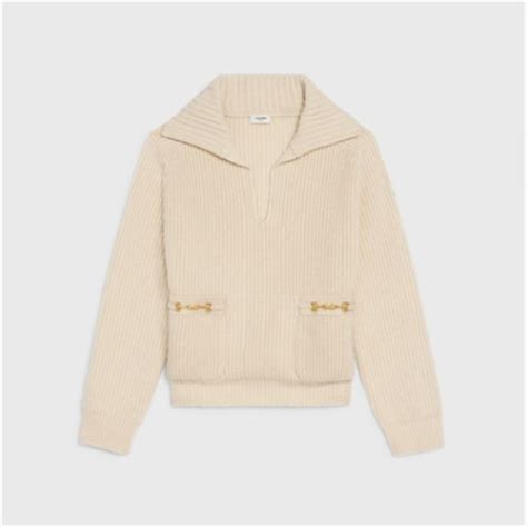 celine open collar sweater|Celine.